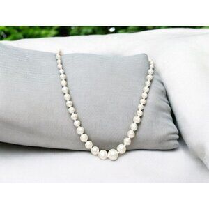 Genuine Classic White Pearl Necklace, Fresh Water Pearl Necklace, Natural Pearl